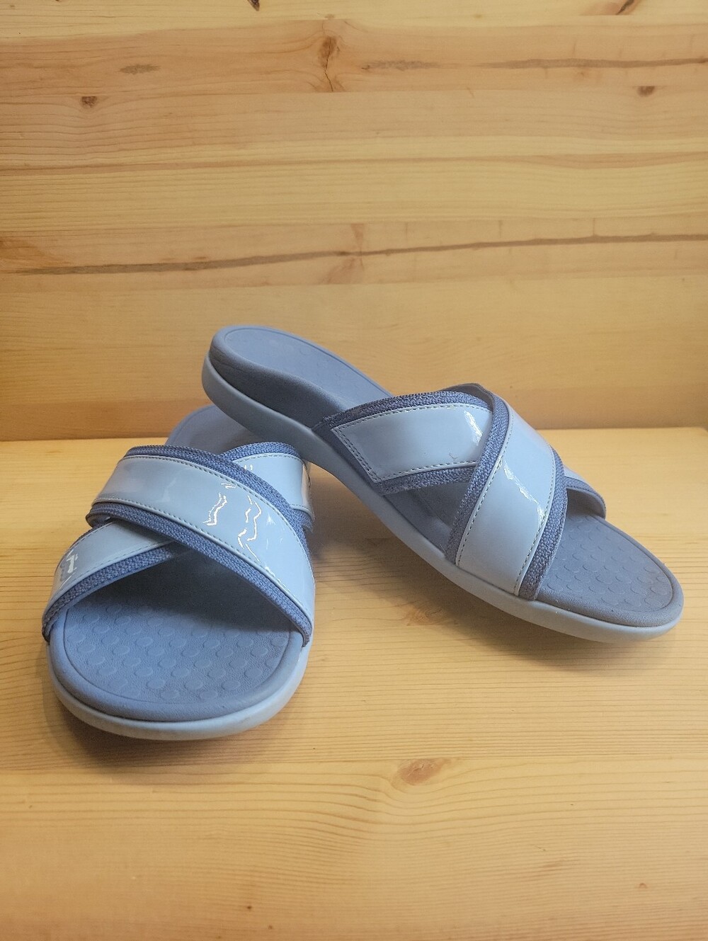 Vionic Women's Merced Cross Strap Sandals Orthopedic Blue